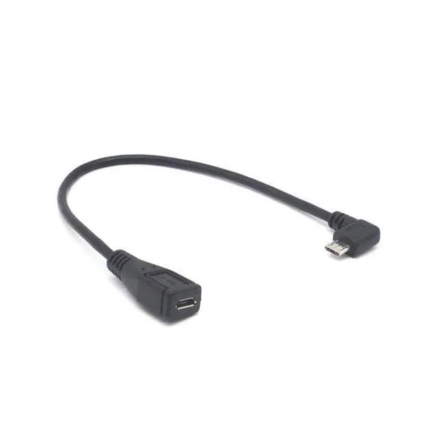 Alt view image 4 of 6 - BUCIER Micro USB Left Angle,Micro USB Extension Cable, 90 Degree Micro-B Male to Female Extension Cable, Data Transferring Cable Suitable for Samsung, Driving Recorder,and More-2pack