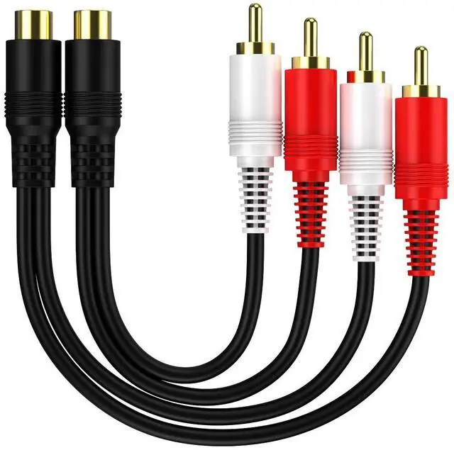 Main image of BUCIER 2 Pack Audio Speaker Y Adapter Splitter Cable with OFC Conductor Dual Shielding Gold Plated Metal Shell Flexible PVC Jacket - 0.2M / 0.6FT