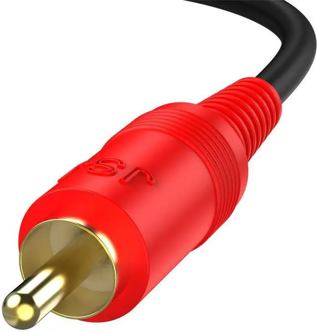 Alt view image 5 of 6 - BUCIER 2 Pack Audio Speaker Y Adapter Splitter Cable with OFC Conductor Dual Shielding Gold Plated Metal Shell Flexible PVC Jacket - 0.2M / 0.6FT