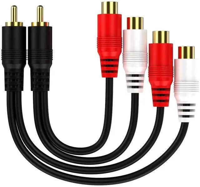 Main image of BUCIER 2 Pack Audio Speaker Y Adapter Splitter Cable with OFC Conductor Dual Shielding Gold Plated Metal Shell Flexible PVC Jacket - 0.2M / 0.6FT