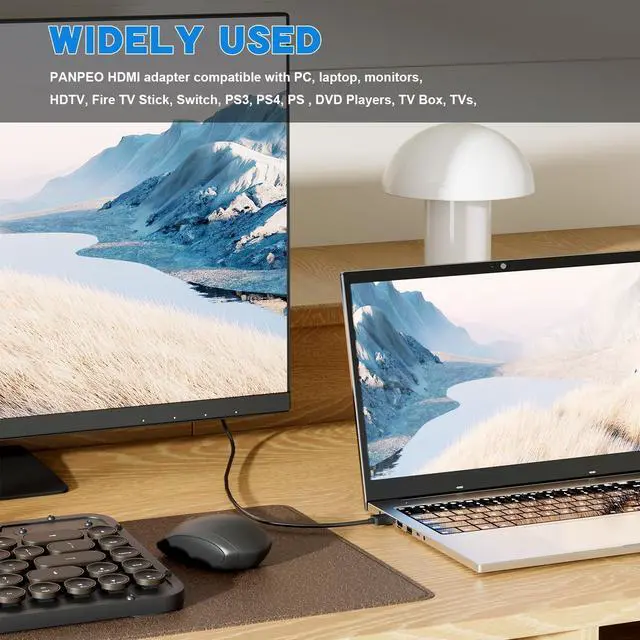 Alt view image 5 of 7 - BUCIER 8K HDMI Right Angle Adapter [4 Pack], 90/270 Degree Dual Orientation HDMI 90 Degree Male to Female, 4K 120Hz 2.1 48Gbps Compatible with PS5, PC, Monitor, TV, Laptop