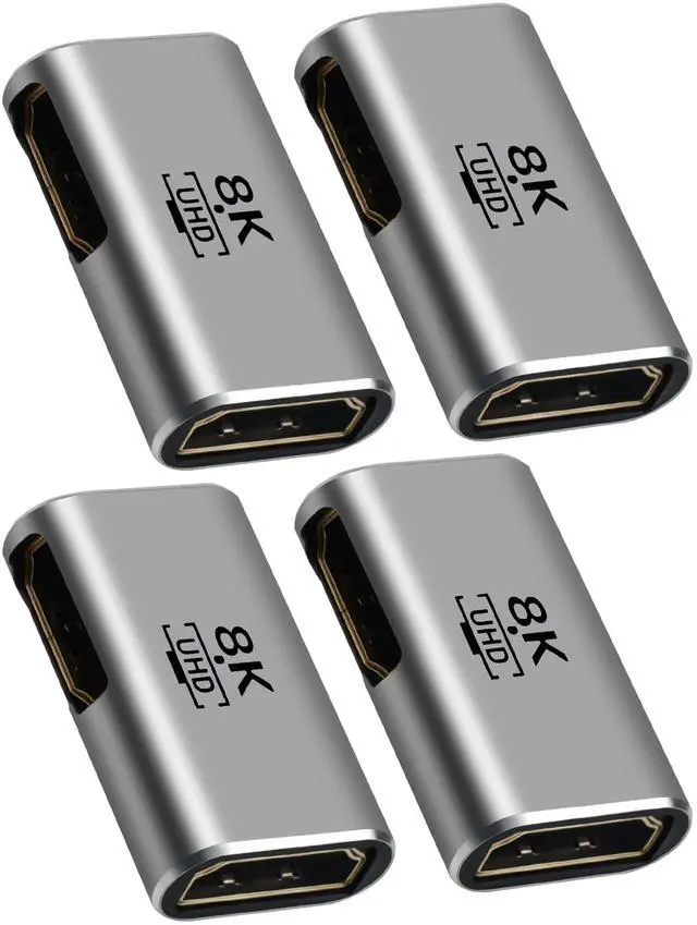 Main image of 8K HDMI Coupler 4 Pack, Flat HDMI 2.1 Female to Female Connector HDMI Extension Adapter, Supports 4K@120Hz,8K@60Hz, 2K, Compatible with HDTV, Monitors, Laptop, Projector, PS5/4, Xbox X