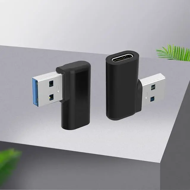 Alt view image 7 of 7 - BUCIER 90 USB-C to USB-A Right Angle Adapter - Sync & Charge, 2Pack