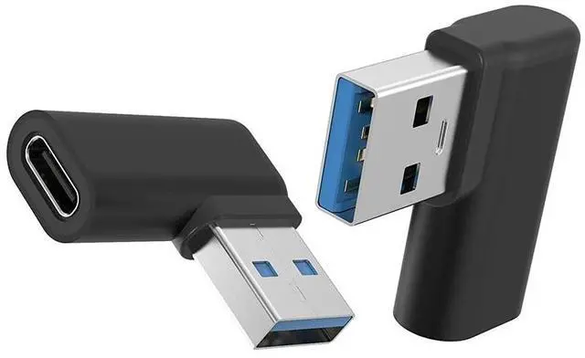 Alt view image 4 of 7 - BUCIER 90 USB-C to USB-A Right Angle Adapter - Sync & Charge, 2Pack