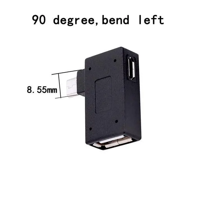 Alt view image 4 of 5 - BUCIER 2-in-1 Powered Micro USB OTG Adapter 90 Degree Right Angled with Micro USB Power Charging Port for Streaming TV Stick, Android Phone or Tablet - 2 Pack
