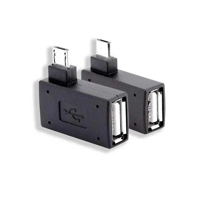 Alt view image 5 of 5 - BUCIER 2-in-1 Powered Micro USB OTG Adapter 90 Degree Right Angled with Micro USB Power Charging Port for Streaming TV Stick, Android Phone or Tablet - 2 Pack