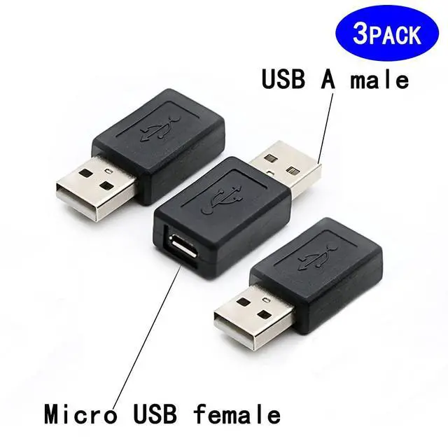 Alt view image 2 of 5 - BUCIER 3 Pack USB 2.0 A Male to USB Micro Female Adapter Converter