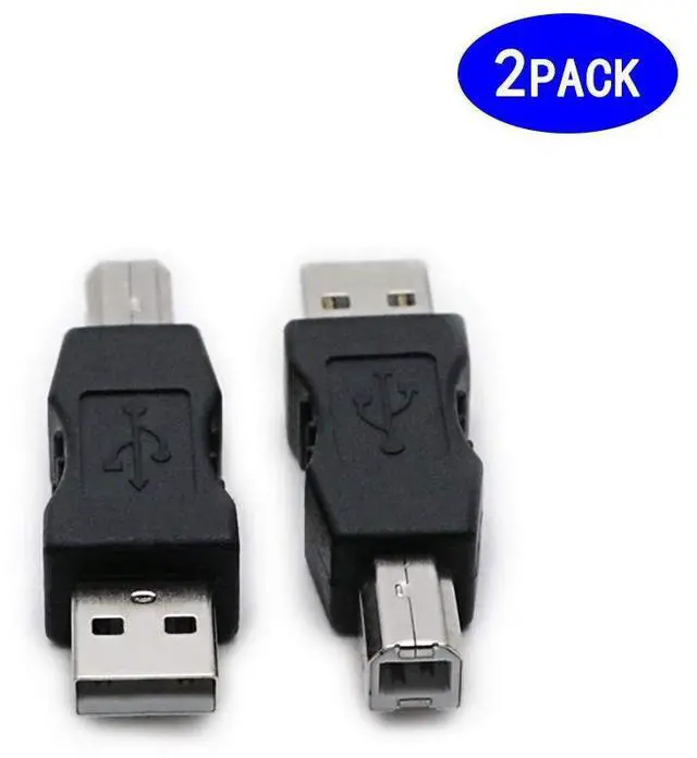 Alt view image 2 of 5 - BUCIER 2 Pack USB 2.0 AM/BM Print Plug Type A Male to Type B Male Connector Converter Adapter Coupler