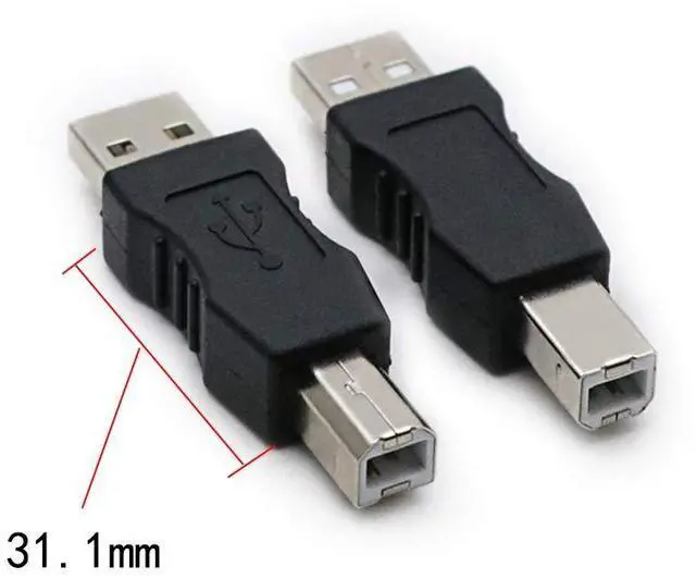 Alt view image 4 of 5 - BUCIER 2 Pack USB 2.0 AM/BM Print Plug Type A Male to Type B Male Connector Converter Adapter Coupler