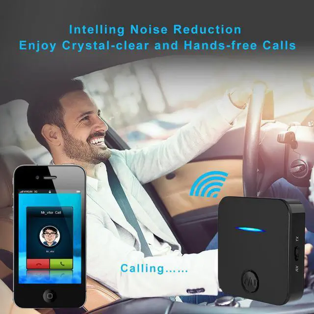 Alt view image 4 of 5 - 2021 Bluetooth Audio Receiver Transmitter Adapter Call MIC Two-in-One Car Speaker Bluetooth 5.1