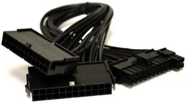 Alt view image 2 of 4 - 24 Pin Dual Power Supply Adapter Cable For PC ATX Motherboard Add On Second Power Supply BTC ETH Ethereum