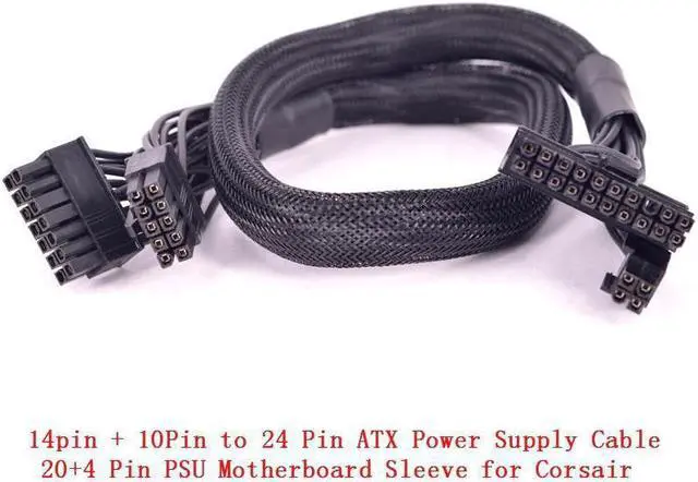 Alt view image 2 of 4 - 10+18Pin to 24Pin 20+4Pin ATX Power Supply Cable Mining Cable PSU Motherboard Braided Net for Corsair HX1200i HX1000i HX850i HX750i AXi Series AX1500i AX1200i AX860i AX760i RM1000 RM850 RM750