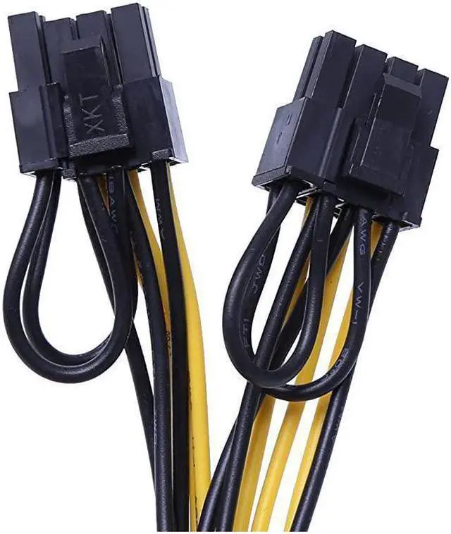 Alt view image 4 of 4 - PCI-e 6 Pin to Dual PCIe 8 Pin (6+2) Graphics Card PCI Express Power Adapter GPU VGA Y-Splitter Extension Cable Mining Video Card Sleeved Power Cable 9 inches 6 Pack +Bonus