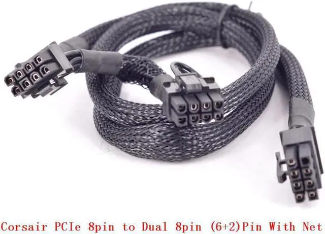 Alt view image 2 of 2 - PCI-e 8Pin to Dual 8Pin 6+2pin Braided Net Power supply Cable Graphics Card GPU Cable 8Pin for CORSAIR RM Series RM1000 RM850 RM750 RM650 RM550 RM450 CS Series CS450M CS550M CS650M CS750M CS850M