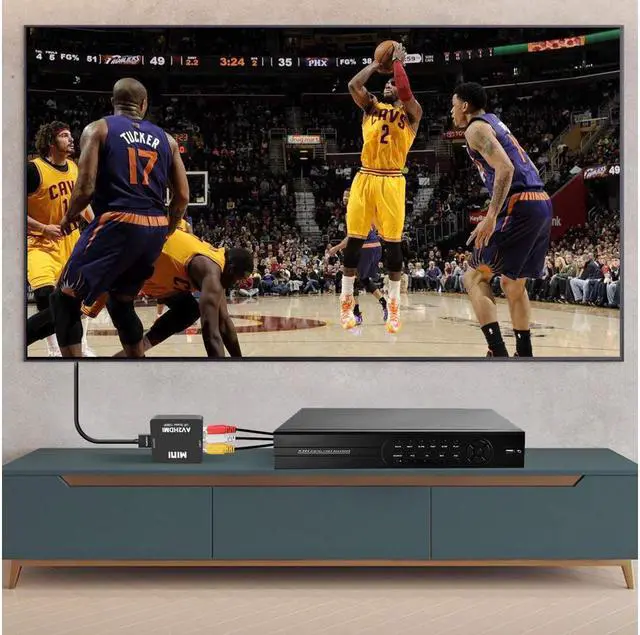 Alt view image 3 of 7 - RCA to HDMI, AV to HDMI Converter, 1080P Mini RCA Composite CVBS AV to HDMI Video Audio Converter, with USB Power Cable for PC Laptop Xbox PS4 TV STB VHS VCR Camera DVD Supporting PAL/NTSC