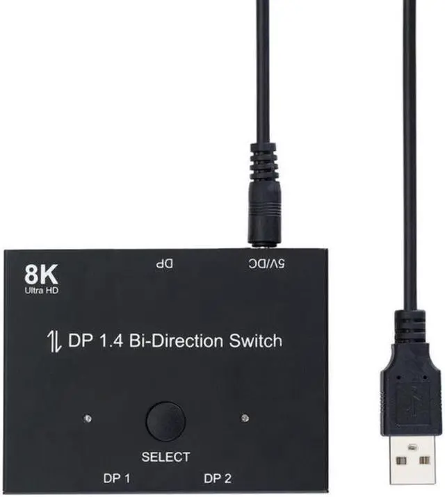 Main image of Displayport 1.4 KVM Switch Splitter 8K@30Hz 4K@120Hz 1x2 or 2x1 Bi-direction Switch Splitter DP Converter for Source and Display