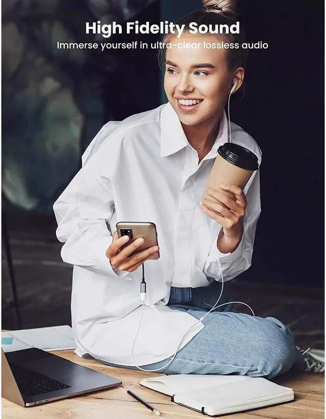 Alt view image 6 of 7 - UGREEN USB-C to Lightning Audio Adapter Cable USB Type C Male to Lightning Female Headphones Converter for iPad/MacBook/USB C Phones to Connect with Lightning Earphones Support Call