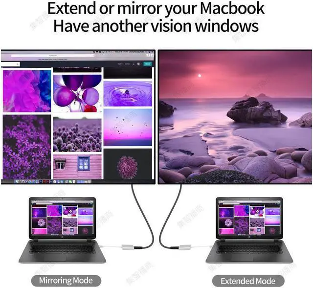 Alt view image 6 of 7 - USB C to HDMI Adapter, USB 3.1 Type-C Hub to HDMI 4K+USB 3.0+USB-C Charging Port, Macbook/iMac HDMI Adapter,USB-C Digital AV Multiport Adapter for MacBook Pro/ iPad Pro/S8+/S9+/Projector/Monitor