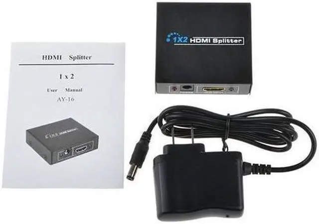 Alt view image 3 of 4 - New Full HD 1x2 Port HDMI Splitter Amplifier Repeater 3D 1080p Female Switch Box Hub