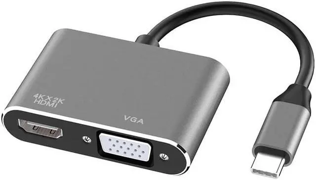 Alt view image 2 of 2 - COFIER  USB3.1 Converter Portable Type-c To Hdmi Vga Type-c To Vga Adapter Cable Converter for MacBook Connected To Display/projector Grey