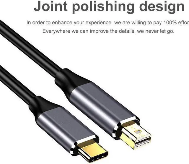 Alt view image 3 of 4 - COFIER  type-c to Mini DisplayPort  DP Cable 4K@60Hz 6ft Unidirectional transmission Compatible with MacBook Pro MacBook Air More USB C Device