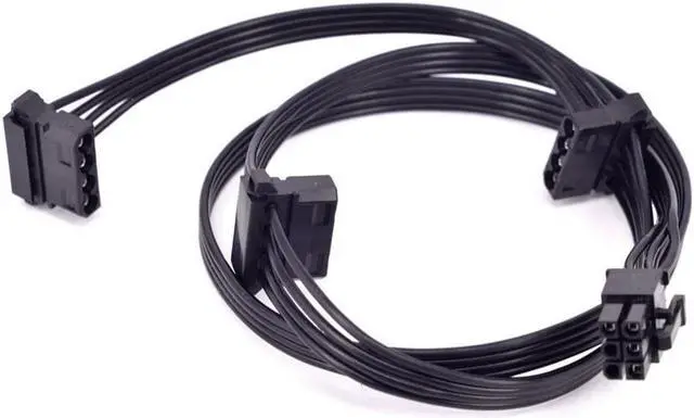Alt view image 2 of 5 - PCIe 6Pin to 3 Peripheral 4Pin Molex Power Cable GPU 6 Pin to IDE for CORSAIR CX850M CX750M CX600M CX500M CX430M Modular PSU