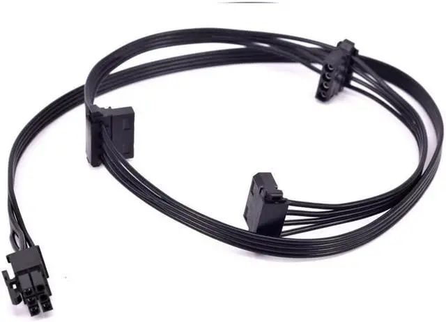 Alt view image 5 of 5 - PCIe 6Pin to 3 Peripheral 4Pin Molex Power Cable GPU 6 Pin to IDE for CORSAIR CX850M CX750M CX600M CX500M CX430M Modular PSU