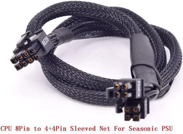 Main image of Seasonic CPU 8pin to 4+4pin Power Supply Cable ATX 12V P4 to P8 With Net for KM3 Series X-750 X-850 SS-1050XP3 M12II Evo Series 620 650 750 850 Snow Silent 750 1050 FOCUS PLUS Gold SSR-850FX