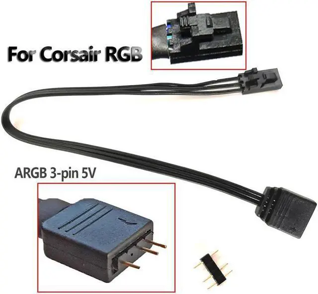 Main image of 3-Pin 5V ARGB A-RGB Adapter 20cm For Corsair Lighting Node Pro & Commander Pro