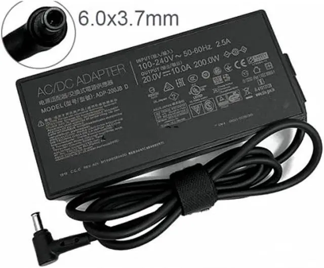 Alt view image 2 of 4 - New ADP-200JB D 200W 20V 10A 6.0 x 3.7mm AC Adapter Charger Compatible with ASUS TUF Dash F15 FX516PR FA506QR ROG Zephyrus G15 GA503QM-HQ121R GA503Q RTX3070 Laptop Power Supply Charger, AD065G2Uz