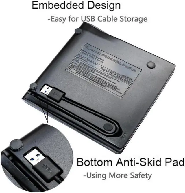 Alt view image 5 of 7 - External Optical CD Drive, USB 3.0 Portable CD/DVD +/-RW Slim DVD/CD ROM Rewriter Burner Reader Player For Laptop Desktop PC dvd burner dvd portatil Windows Linux OS Apple Mac