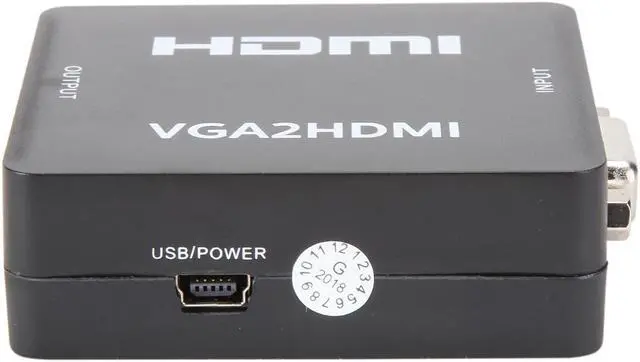 Alt view image 3 of 5 - VGA to HDMI, GANA 1080P Full HD Mini VGA to HDMI Audio Video Converter Adapter Box With USB Cable and 3.5mm Audio Port Cable Support HDTV for PC Laptop Display Computer Mac Projector