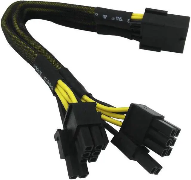 Main image of GPU VGA PCIe 8 Pin Female to Dual 2X 8 Pin (6+2) Male PCI Express Power Adapter Braided Y-Splitter Extension Cable 9-inch(23cm)