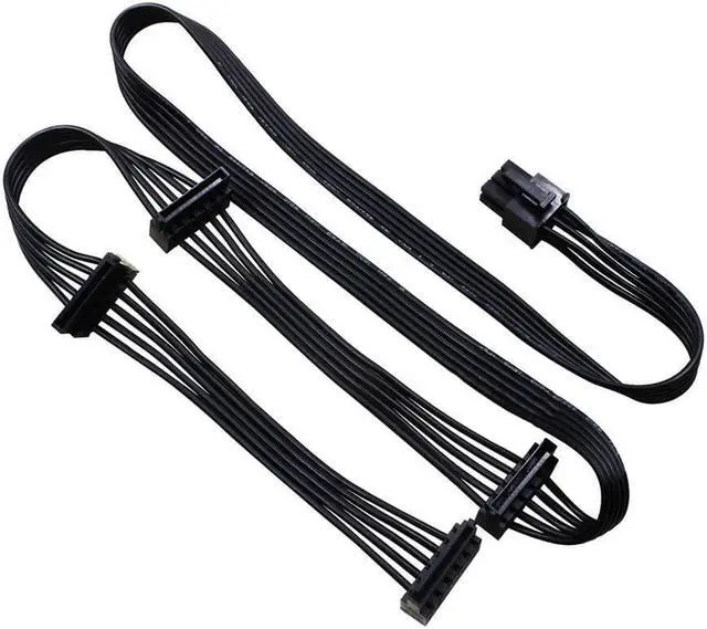 Alt view image 4 of 7 - PCI-E 6Pin 1 to 4 SATA Power Supply Cable for CORSAIR RM1000x RM850x RM750X PSU