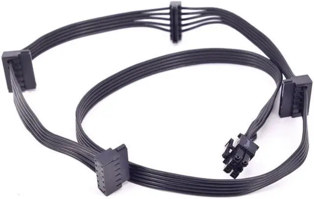 Alt view image 2 of 7 - PCI-E 6Pin 1 to 4 SATA Power Supply Cable for CORSAIR RM1000x RM850x RM750X PSU