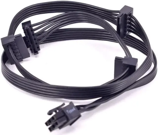 Alt view image 7 of 7 - PCI-E 6Pin 1 to 4 SATA Power Supply Cable for CORSAIR RM1000x RM850x RM750X PSU