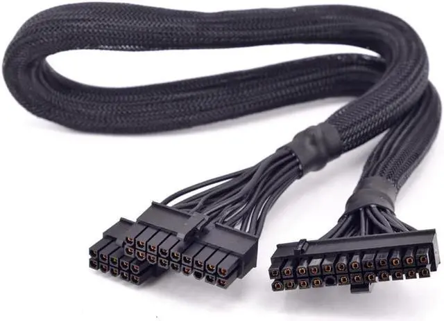 Alt view image 3 of 3 - 24Pin ATX Power Supply Cable 18+10Pin to 20+4 Pin Sleeved for Seasonic M12II EVO Series 850 W 750 W 620 W 520 W PSU Modular