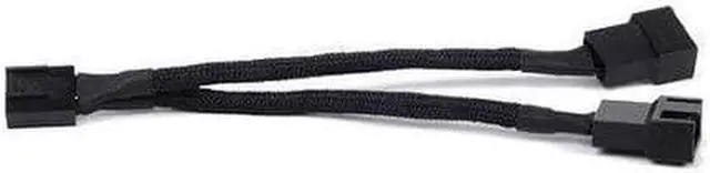 Alt view image 2 of 5 - Black Sleeved PWM Fan Splitter Cable 1 to 2 Converter, 2 Pack