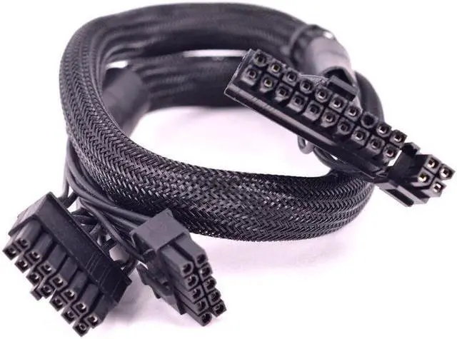 Alt view image 3 of 6 - 14pin +10pin to 24Pin ATX Power Supply Cable 20+4Pin with Sleevefor Corsair AXi Series AX1500i AX1200i AX860i AX760i Modular