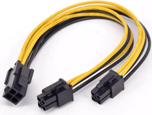 Alt view image 6 of 6 - 4Pin CPU Power supply Extension Cord Cable 18 AWG Y Splitter ATX 12V P4 Power Port Female 1 to 2 Female Connector Cable 20cm