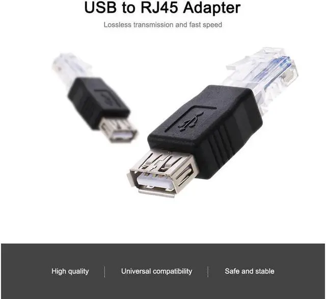 Alt view image 2 of 6 - USB to RJ45 Adapter USB2.0 Female to Ethernet RJ45 Male Plug Adapter Connector