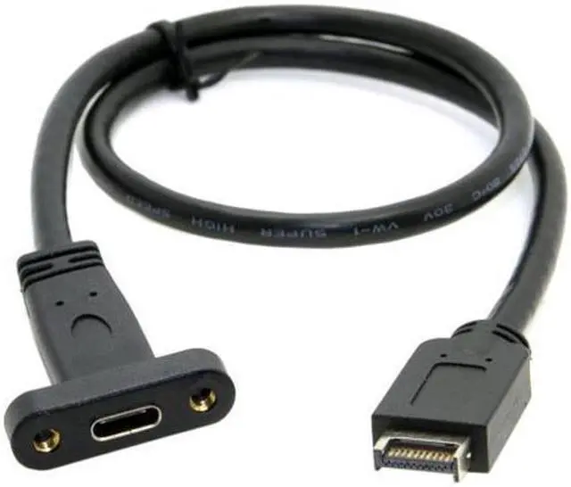 Main image of USB 3.1 Front Panel Header to USB-C Type-C Female Extension Cable 40cm with Panel Mount Screw UC-037