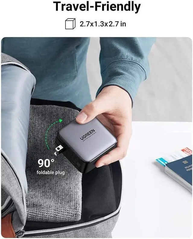 Alt view image 6 of 7 - UGREEN 100W USB C Wall Charger - 4 Port GaN PD Fast Charger USB-C Power Adapter Compatible with MacBook Pro/Air, Dell XPS, iPad Mini/Pro, iPhone 13/13 Pro Max/iPhone 12, Galaxy S22/S21, Pixel
