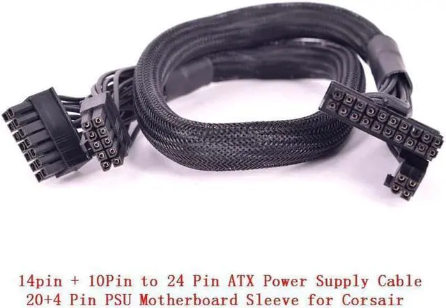 Alt view image 3 of 4 - 10+18Pin to 24Pin 20+4Pin ATX Power Supply Cable Mining Cable PSU Motherboard Braided Net for Corsair HX1200i HX1000i HX850i HX750i AXi Series AX1500i AX1200i AX860i AX760i RM1000 RM850 RM750