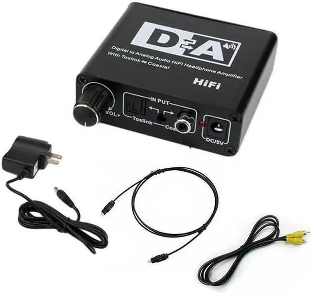 Alt view image 3 of 6 - Digital Rotary Simulation Fiber Converter Coaxial Transfer 5.1 Audio Decoders 3.5 Headphones Ribbon Adjustment