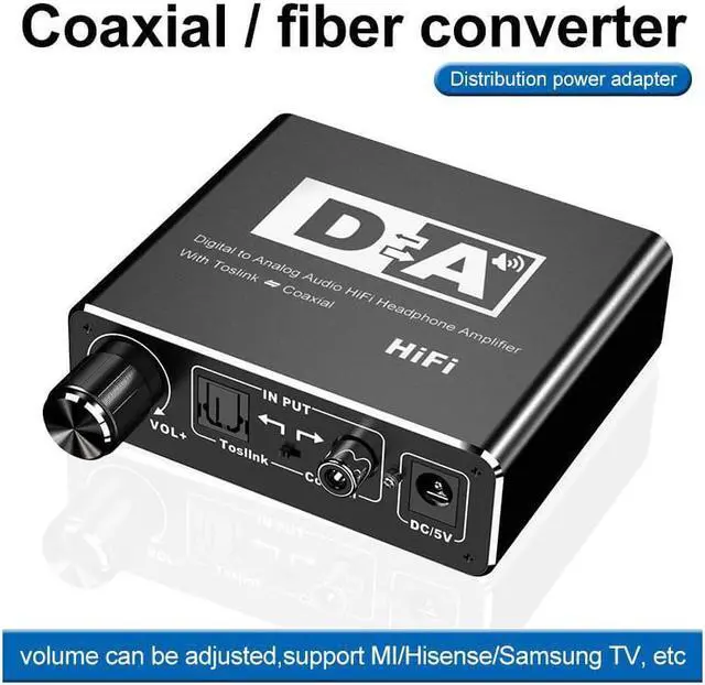 Alt view image 4 of 6 - Digital Rotary Simulation Fiber Converter Coaxial Transfer 5.1 Audio Decoders 3.5 Headphones Ribbon Adjustment
