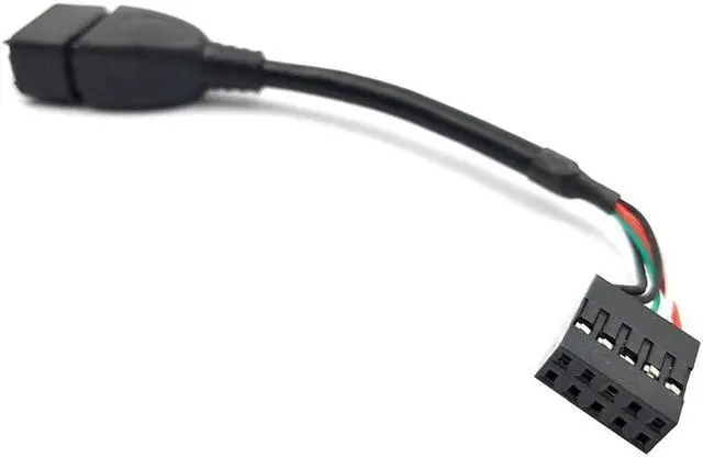 Alt view image 5 of 6 - USB Header to USB Cable,Motherboard USB 2.0 Adapter Cable, USB 2.0 Type A Female to Dupont 9 Pin Female Header Motherboard Cable Cord (2-Pack 0.1M)