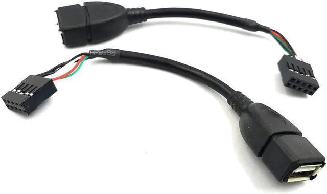 Alt view image 2 of 6 - USB Header to USB Cable,Motherboard USB 2.0 Adapter Cable, USB 2.0 Type A Female to Dupont 9 Pin Female Header Motherboard Cable Cord (2-Pack 0.1M)
