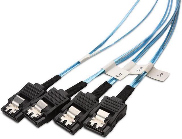 Alt view image 2 of 5 - Internal Mini SAS HD to SATA Cable (SFF-8643 to SATA Forward Breakout) 3.3 Feet, 1m