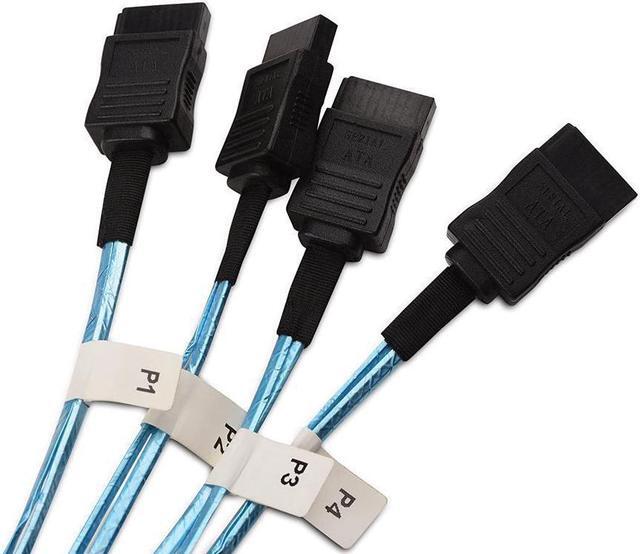 Alt view image 3 of 5 - Internal Mini SAS HD to SATA Cable (SFF-8643 to SATA Forward Breakout) 3.3 Feet, 1m